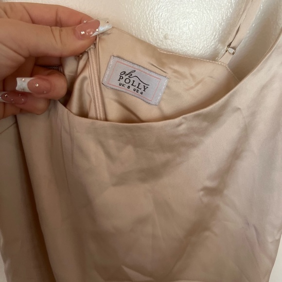 Oh Polly satin champagne mini dress - Picture 2 of 2